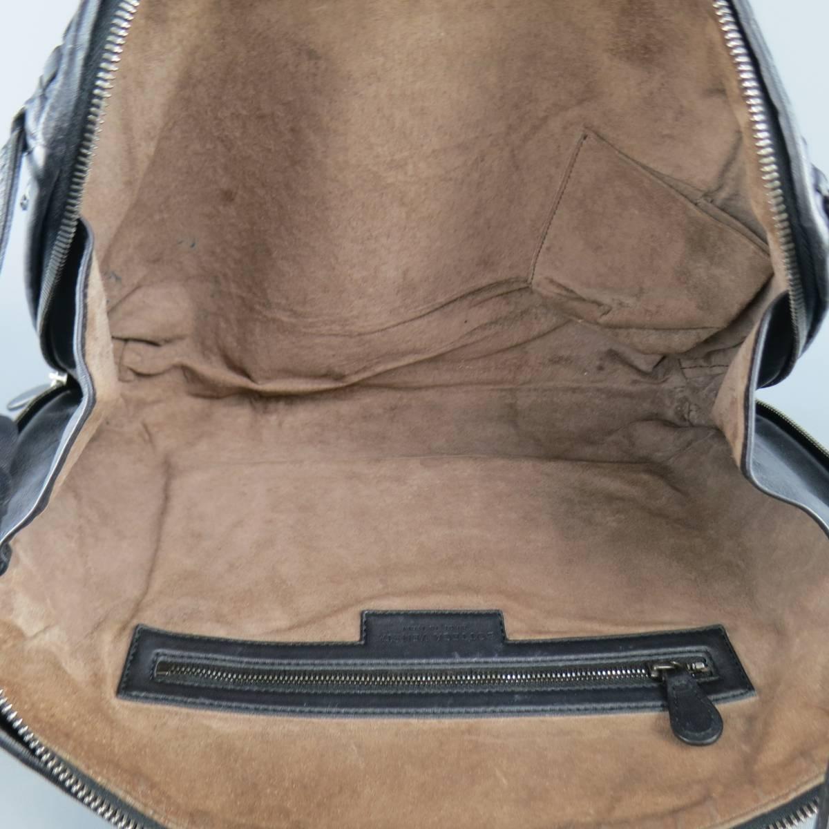 BOTTEGA VENETA Navy Intrecciato Woven Leather Skinny Shoulder Strap Handbag 3