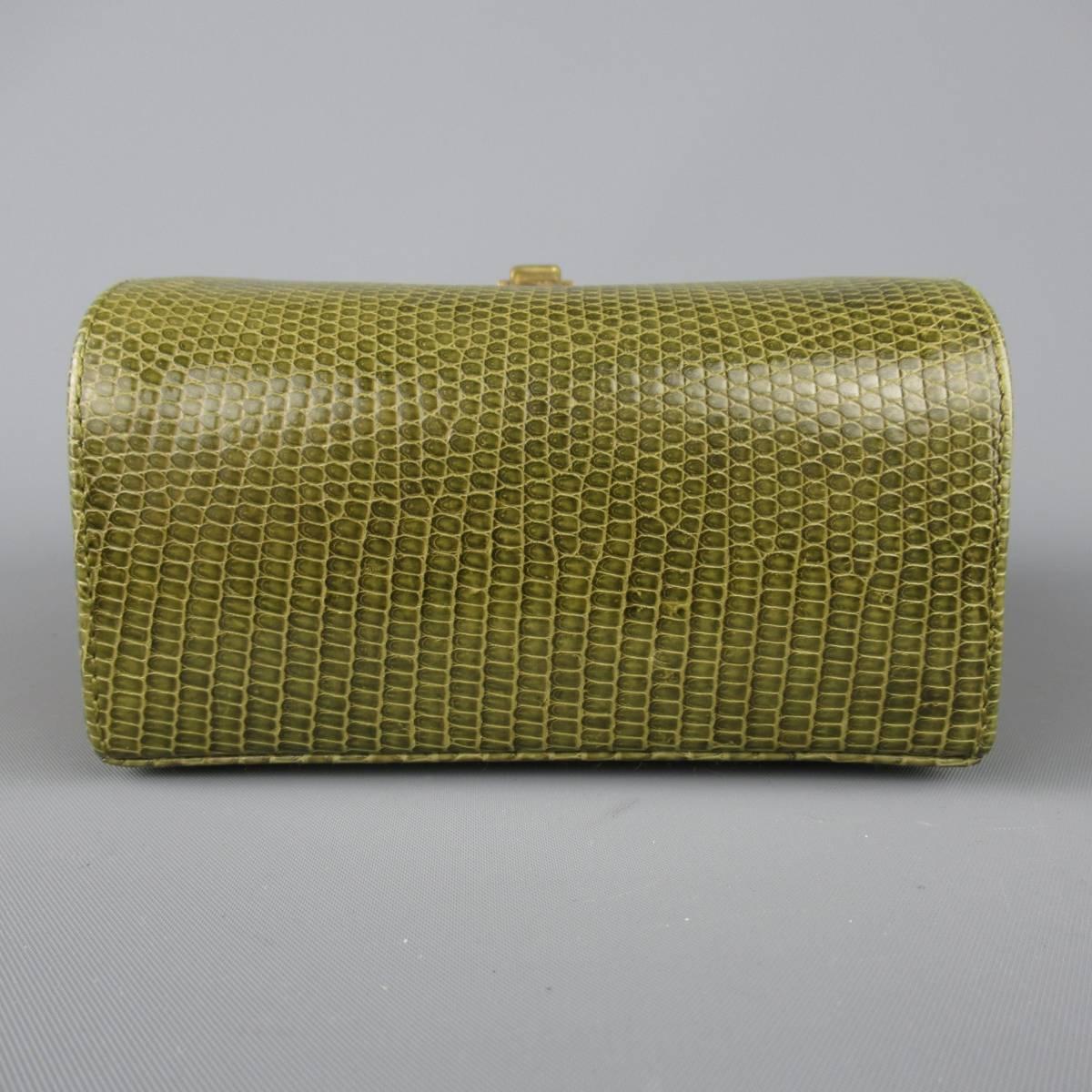 Women's or Men's Vintage WILKES BASHFORD Green Lock Box Shoulder Bag