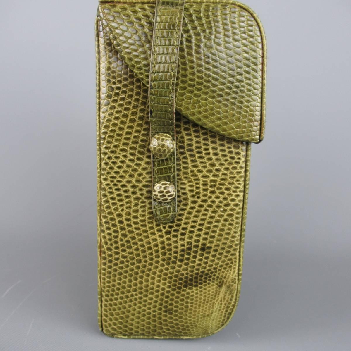 Vintage WILKES BASHFORD Green Lock Box Shoulder Bag 1