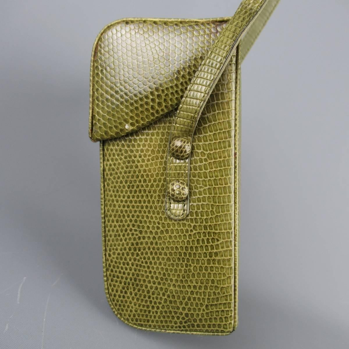 Vintage WILKES BASHFORD Green Lock Box Shoulder Bag 2