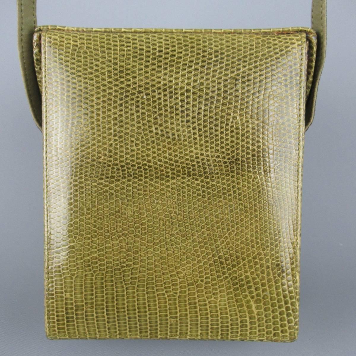 Vintage WILKES BASHFORD Green Lock Box Shoulder Bag 3