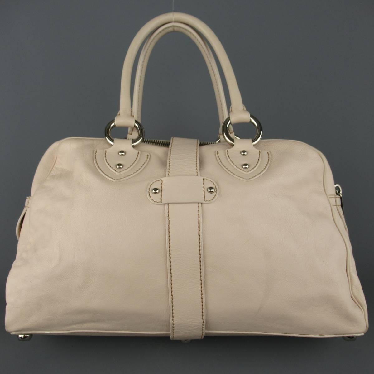 Women's MARC JACOBS Cream Beige Leather 2 Pocket Top Handles VENETA Handbag