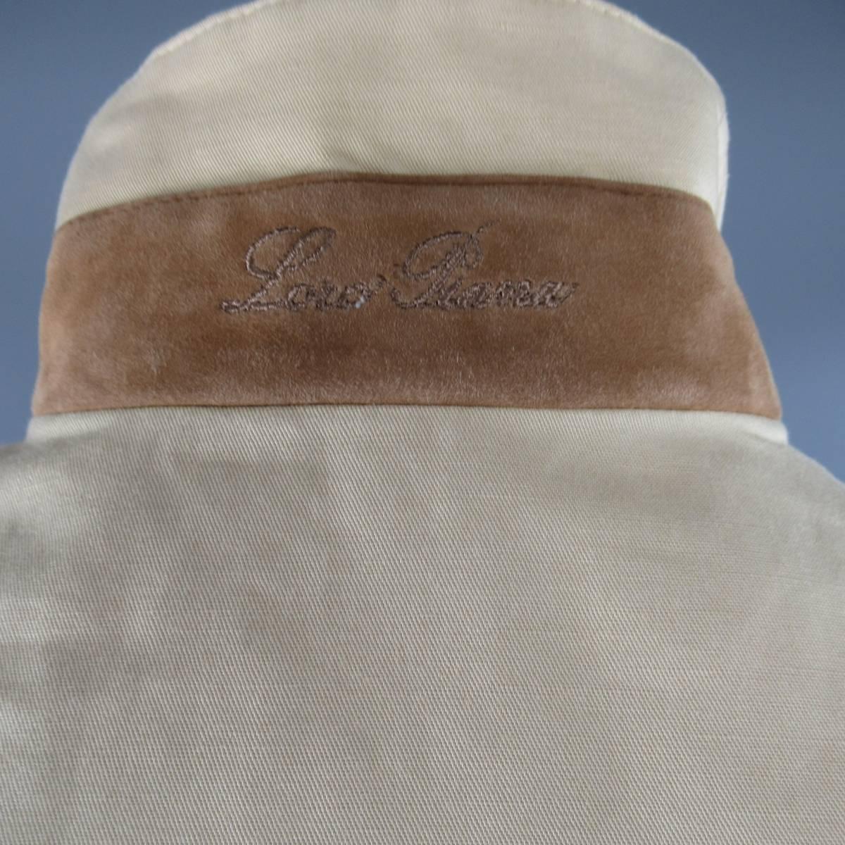 Men's LORO PIANA S Khaki Cotton / Linen Pocket Zip Vest 1