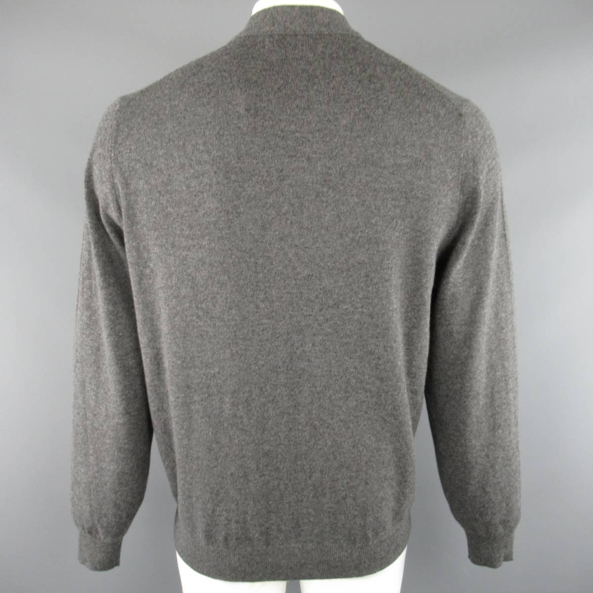 New Men's BRUNELLO CUCINELLI Size XL Dark Heather Gray Cashmere Cardigan 1