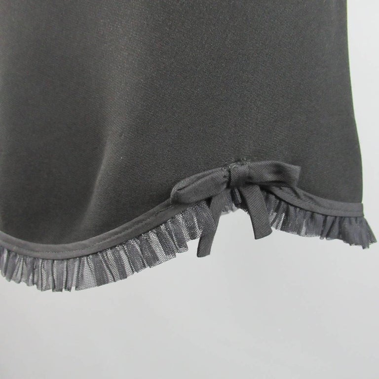 MOSCHINO Cheap and Chic Size 12 Black Wool Skirt Ruffle French Maid ...