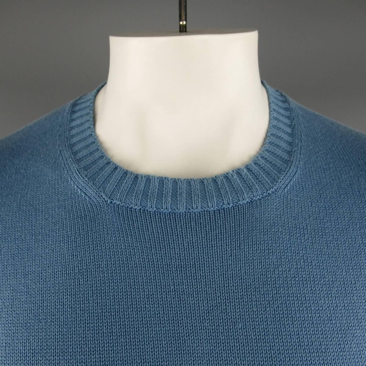 Classic BRUNELLO CUCINELLI pullover sweater in a cotton knit with ribbed waistband. Made in Italy.
 
Good Pre-Owned Condition.
Marked: IT 52
 
Measurements:
 
Shoulder: 18 in.
Chest: 44 in.
Sleeve: 27 in.
Length: 28 in.

SKU: 84054