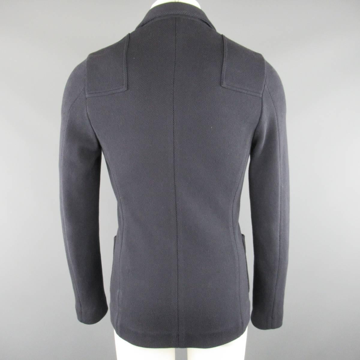 Men's VALENTINO S Regular Navy Woven Cotton Blend Sport Coat 2