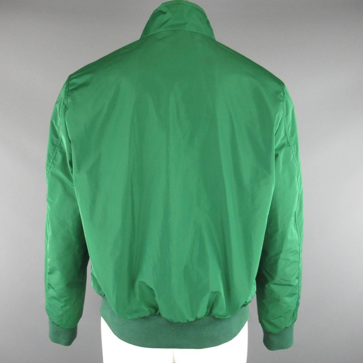 Men's BURBERRY BRIT M Green Windbreaker Bomber Jacket In Good Condition In San Francisco, CA