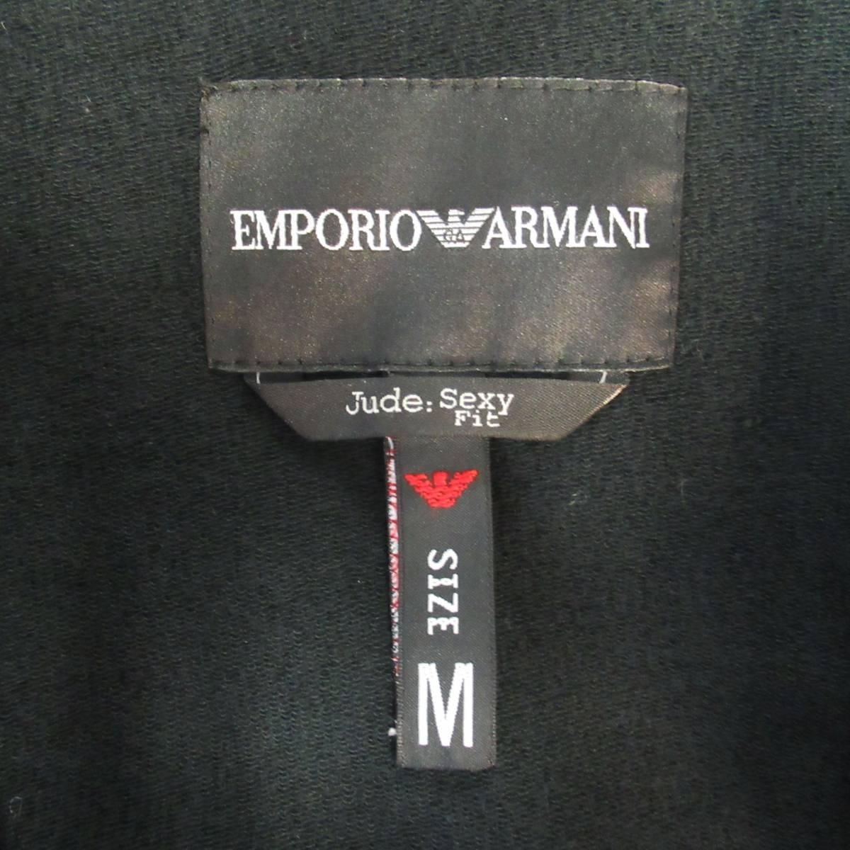 Men's EMPORIO ARMANI M Black Leather Front Trucker Jacket 2