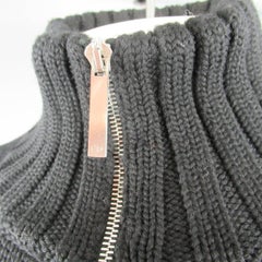 Men's DIOR HOMME Size M Black Merino Wool Zip Cardigan