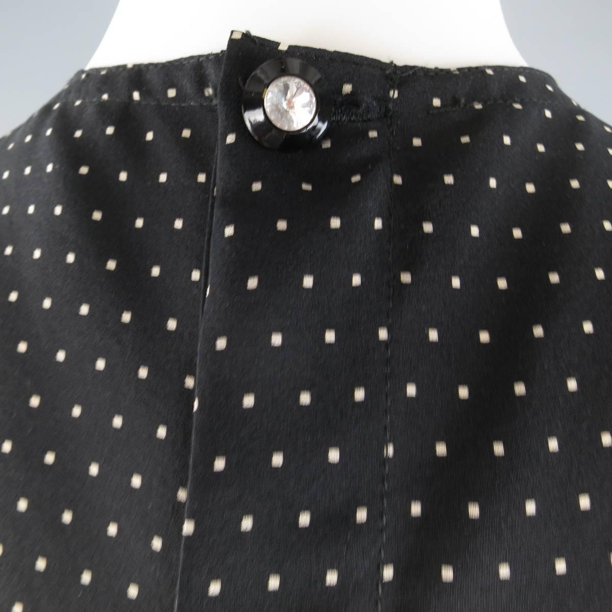 Women's Vintage 1980s GIANNI VERSACE Size 6 Black Polka Dot Silk Sleeveless Blouse