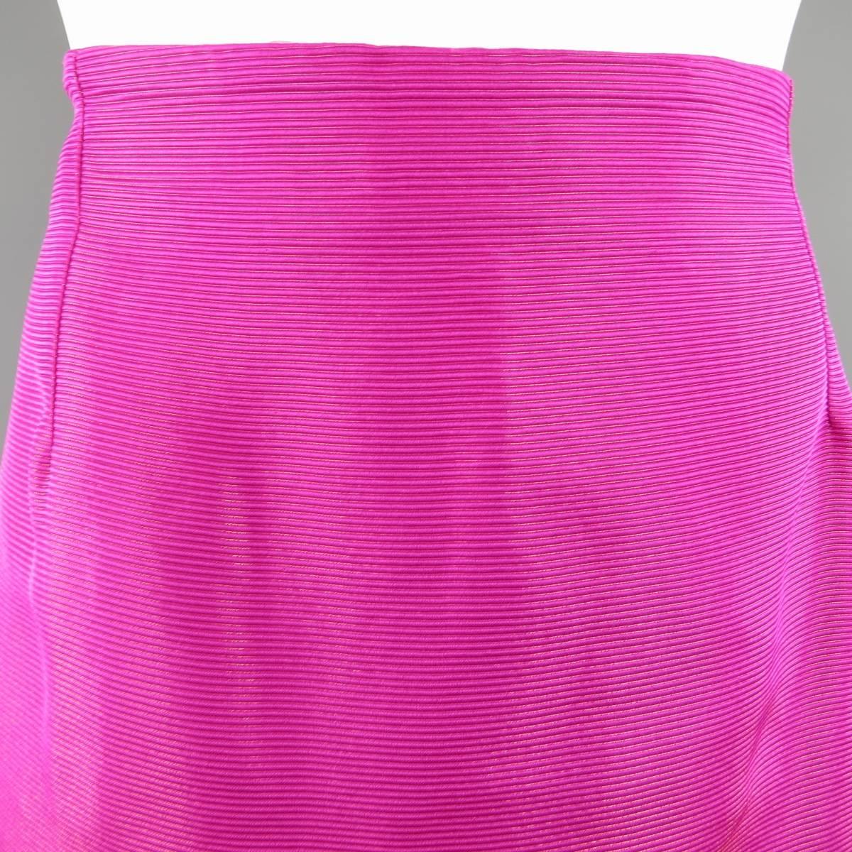 Purple GIANNI VERSACE 1980s Size 10 Metallic Fuchsia Stripe Pencil Skirt