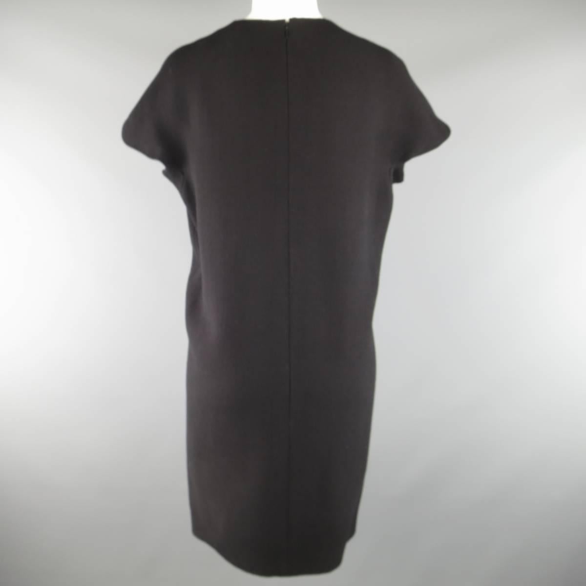Women's GIANNI VERSACE COUTURE 1990s Size 8 Black Virgin Wool / Silk Shift Dress