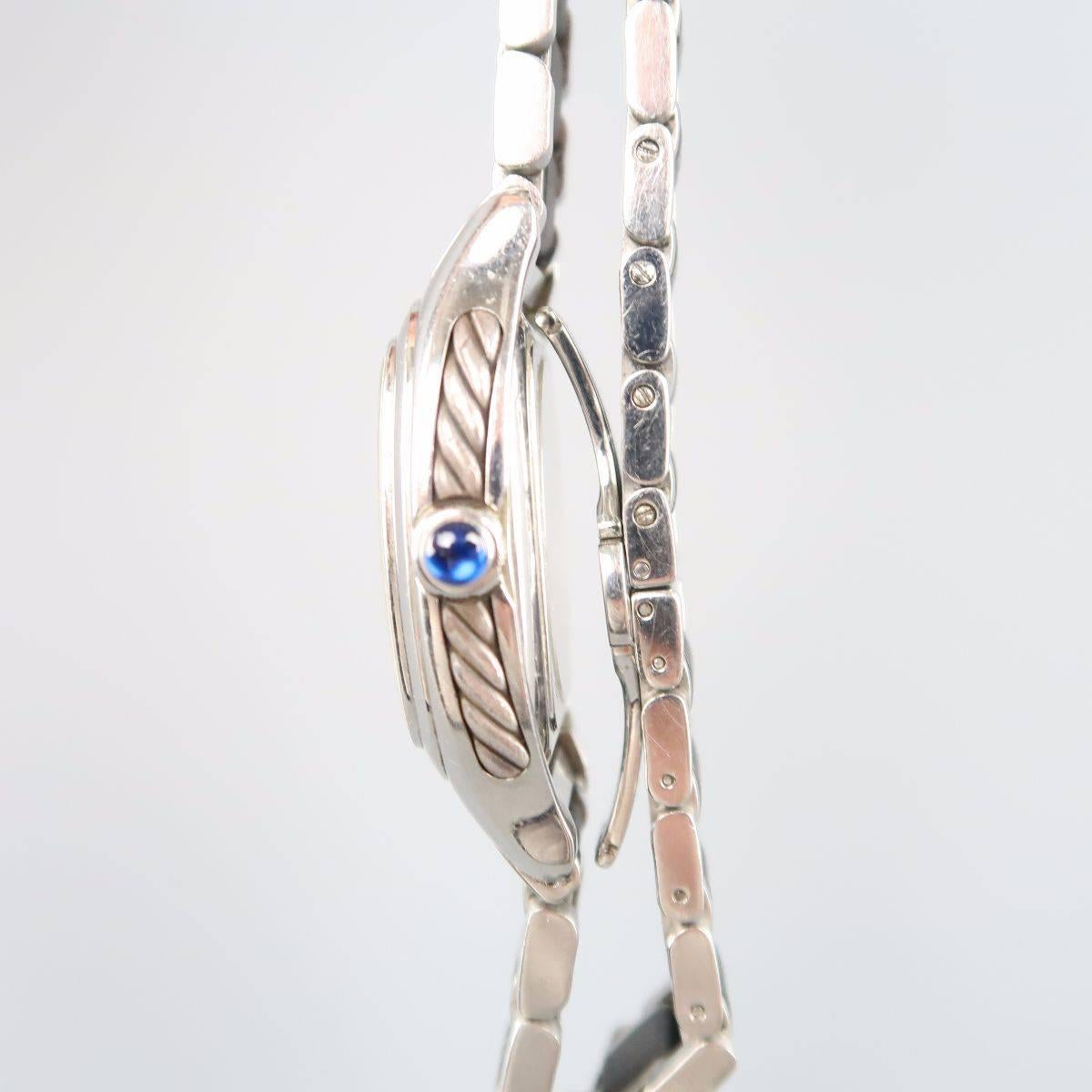 DAVID YURMAN Watch Silver & Black Stainless Steel Wristwatch - Retail $2, 400.00 In Good Condition In San Francisco, CA