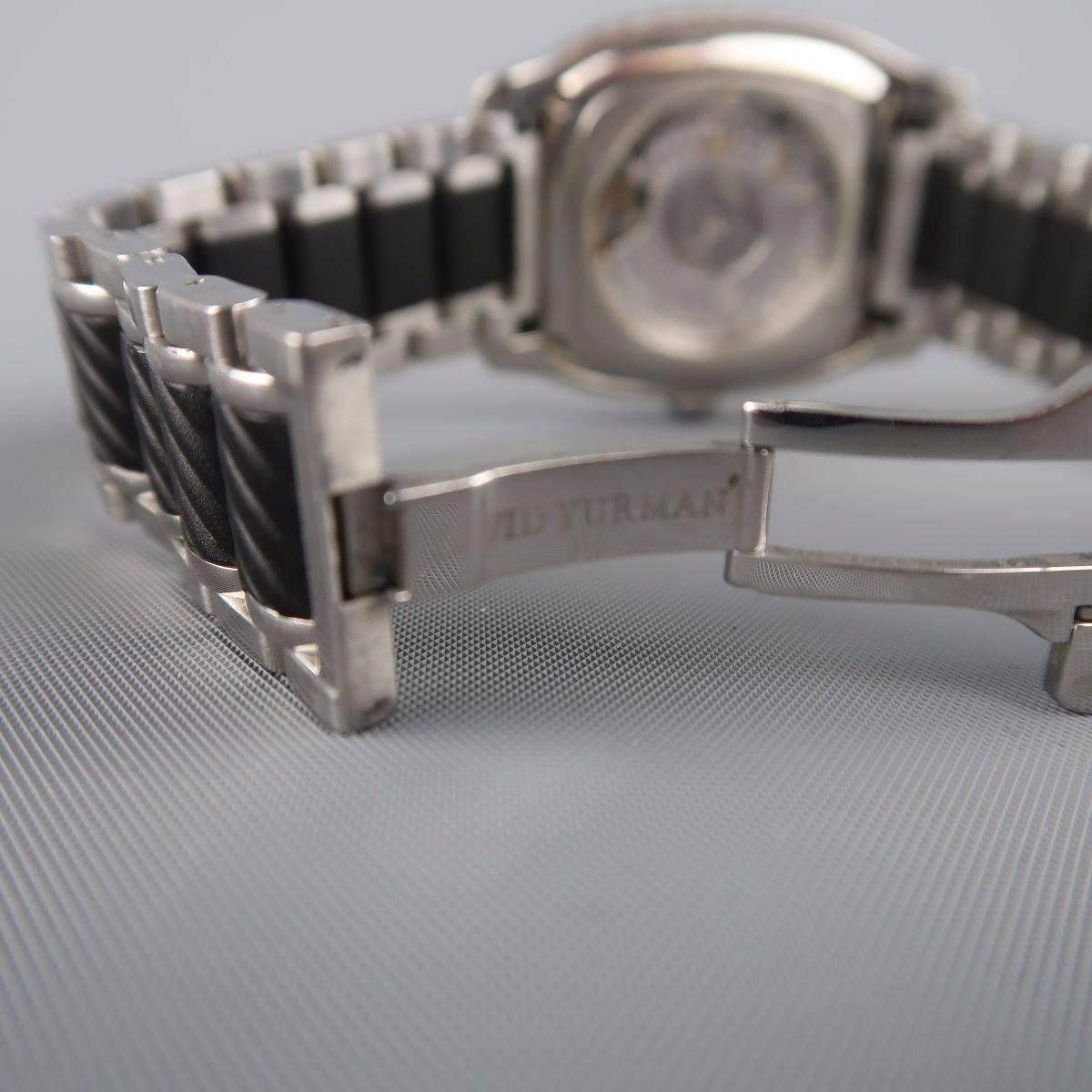 DAVID YURMAN Watch Silver & Black Stainless Steel Wristwatch - Retail $2, 400.00 1