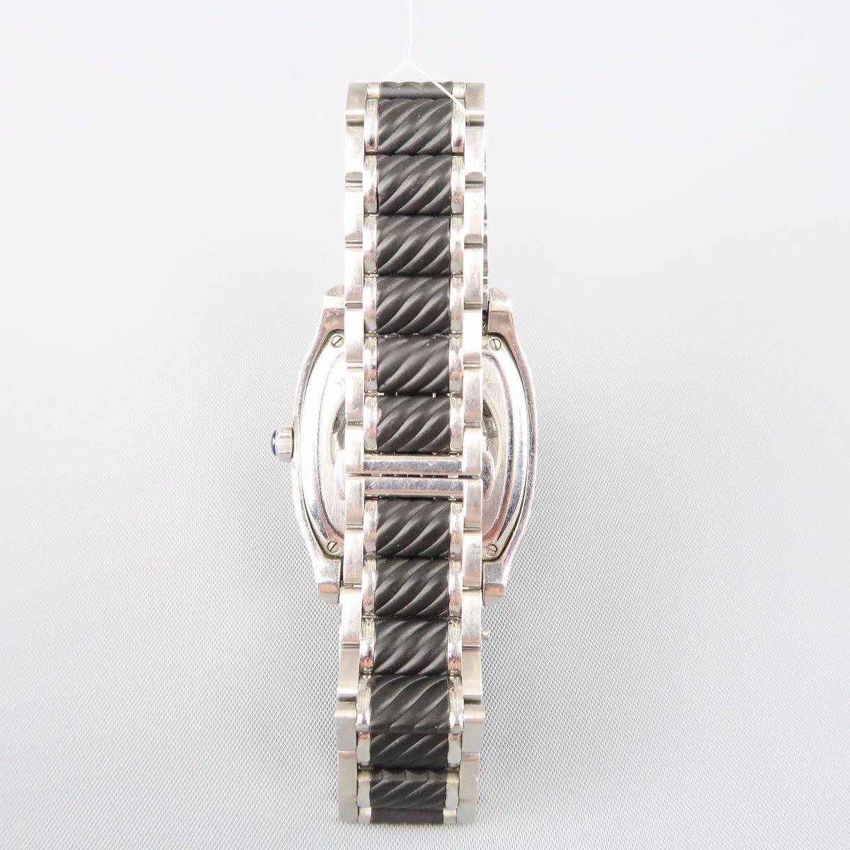 Women's or Men's DAVID YURMAN Watch Silver & Black Stainless Steel Wristwatch - Retail $2, 400.00