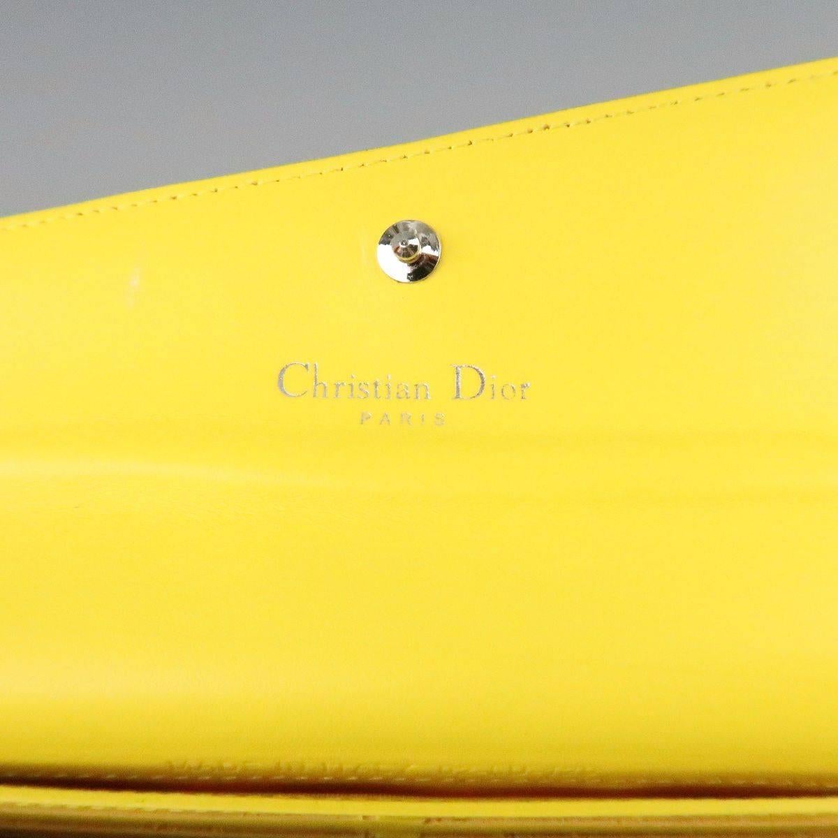 CHRISTIAN DIOR Yellow & Orange Gradient Leather Silver Charm Wallet 5