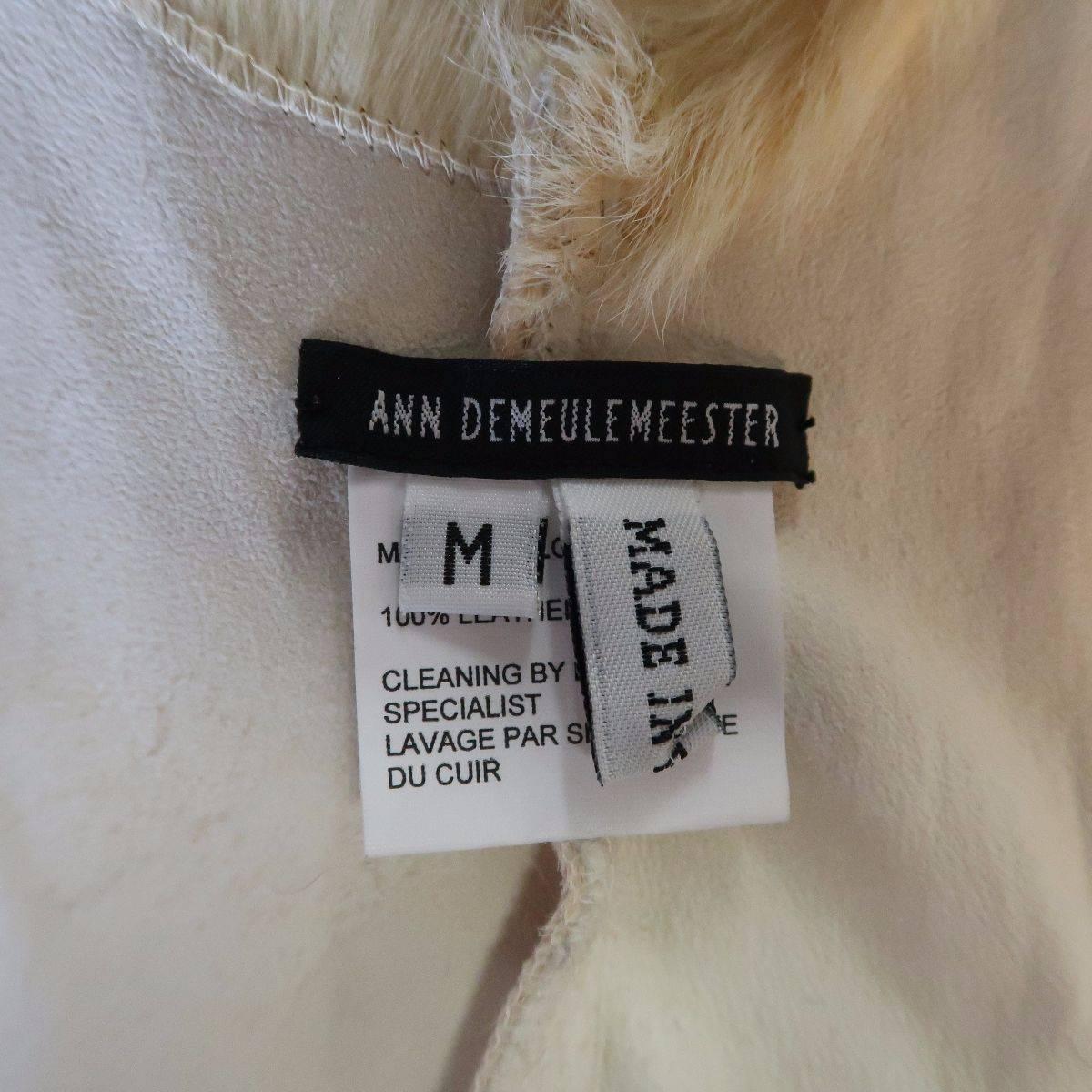 ANN DEMEULEMEESTER Size M Cream Beige Fur Shearling Wrap Vest 6