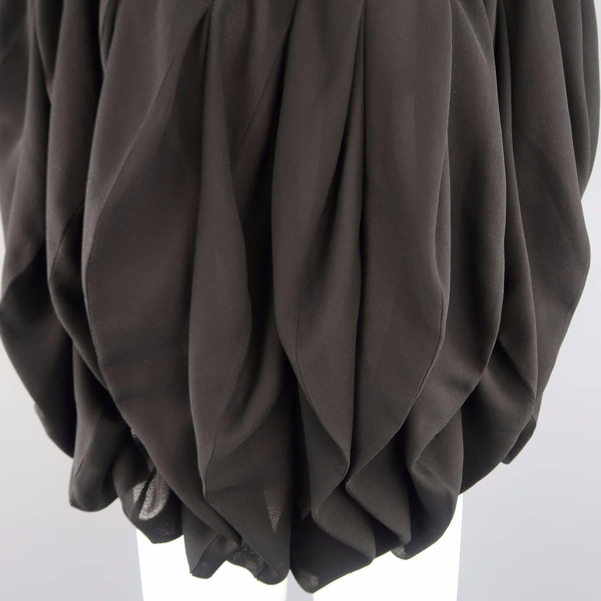JUNYA WATANABE Size S Black Pleated Crepe Bubble Poncho Blouse In Excellent Condition In San Francisco, CA