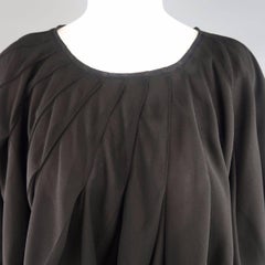 JUNYA WATANABE Size S Black Pleated Crepe Bubble Poncho Blouse