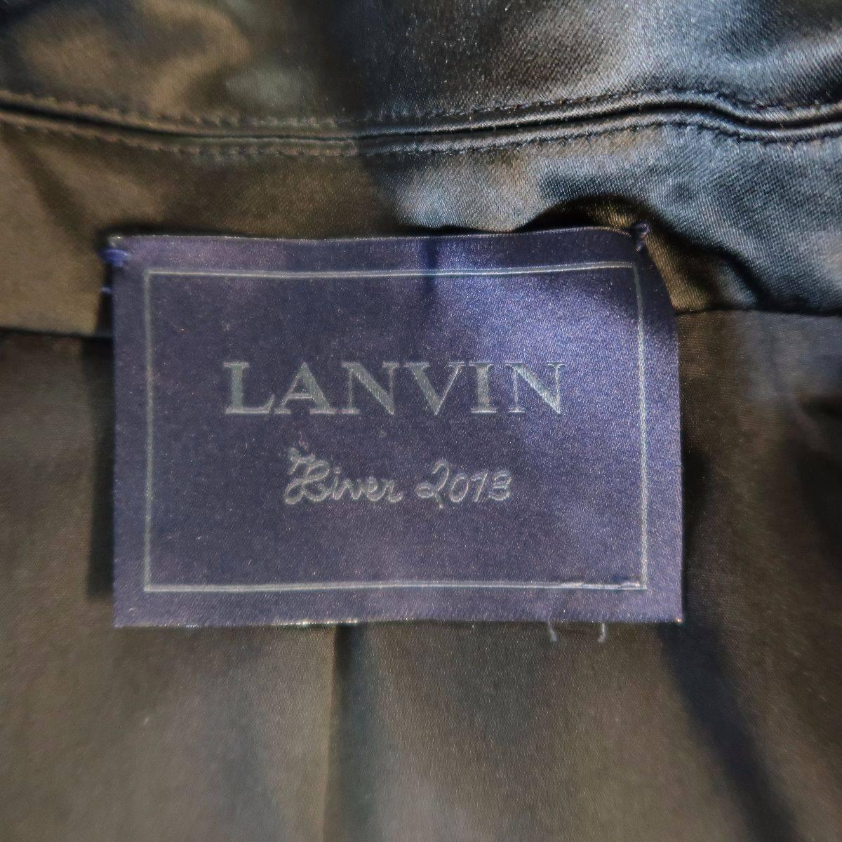 LANVIN Size 4 Beige Silk Blend Leopard Peak Lapel Single Button Tuxedo Jacket 3