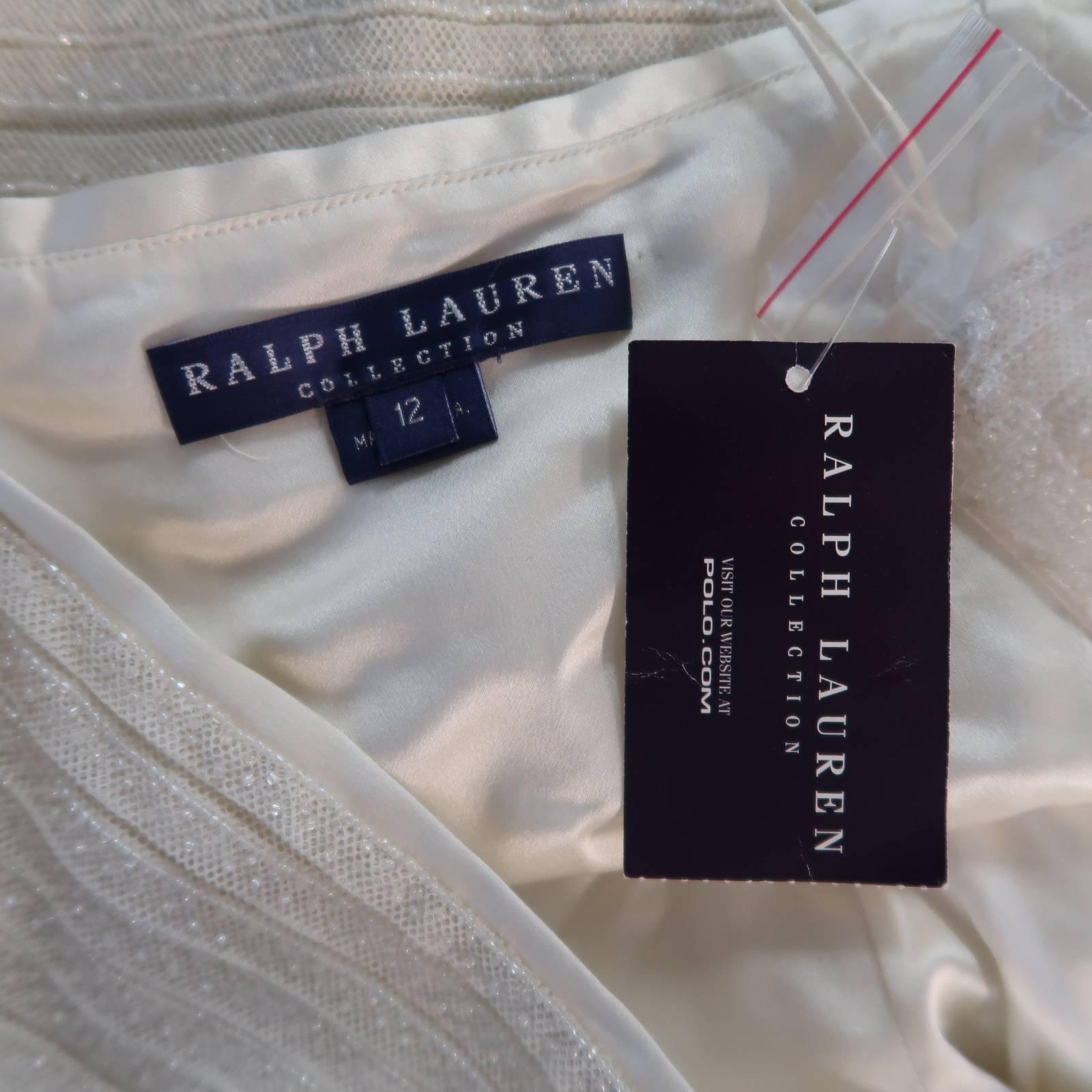 Women's Ralph Lauren Gown - Collection - Cream Beaded Drop Waist Tulle Dress