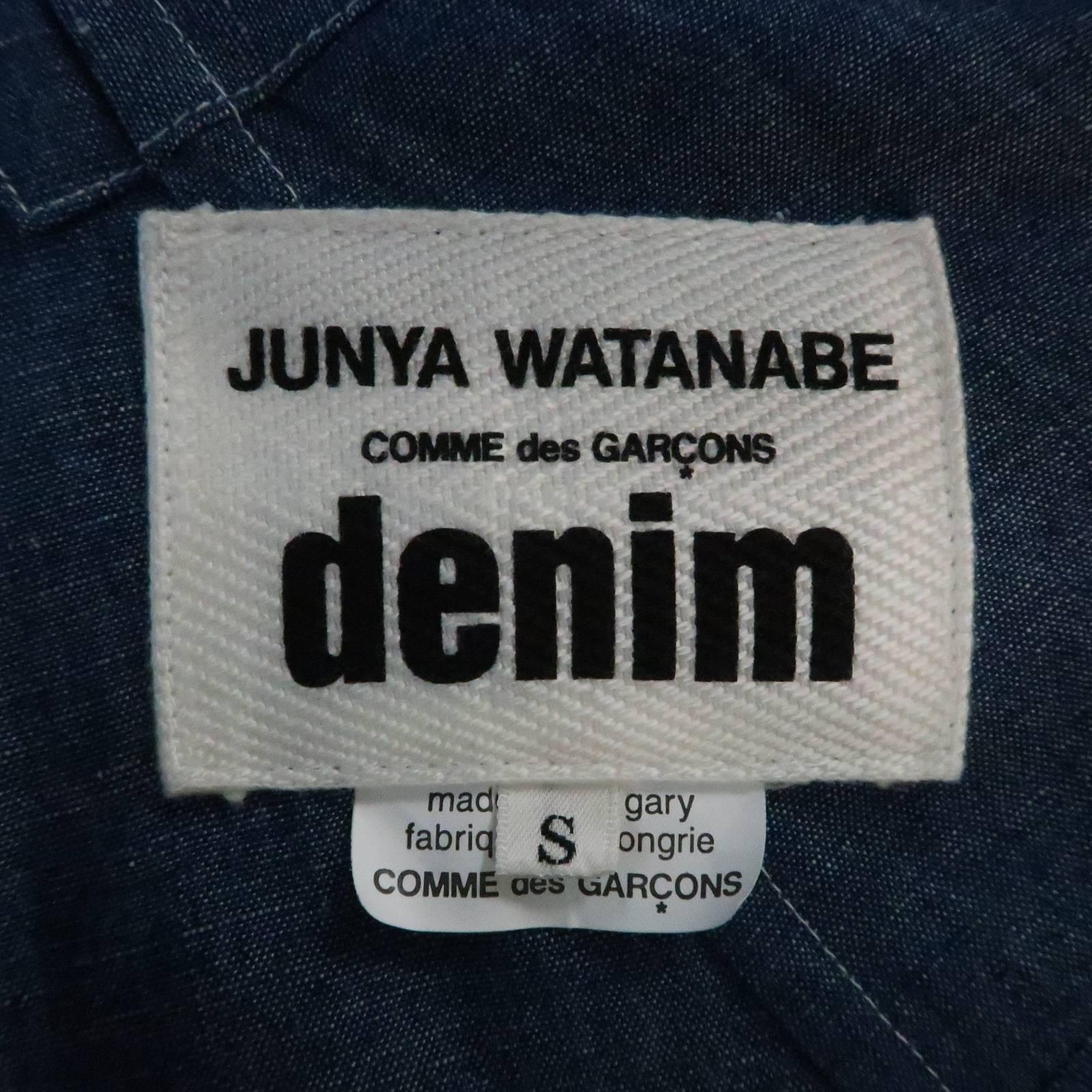 JUNYA WATANABE Size S Blue Cotton / Linen Asymmetrical Patchwork Flair Dress 5