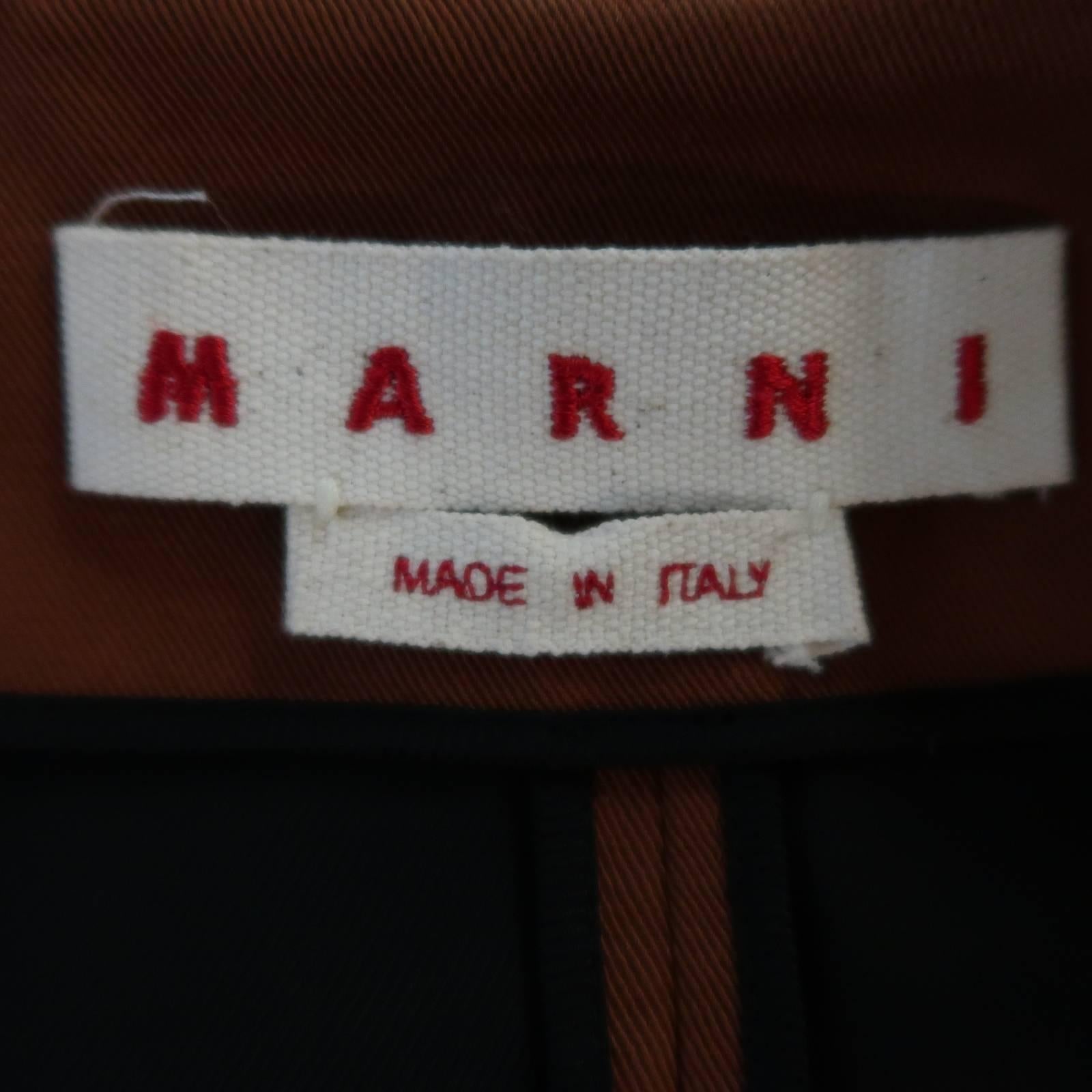 MARNI Size 4 Rust Double Breasted Cacoon Coat 3