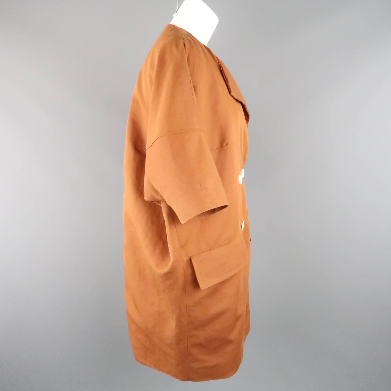 Women's MARNI Size 4 Rust Double Breasted Cacoon Coat