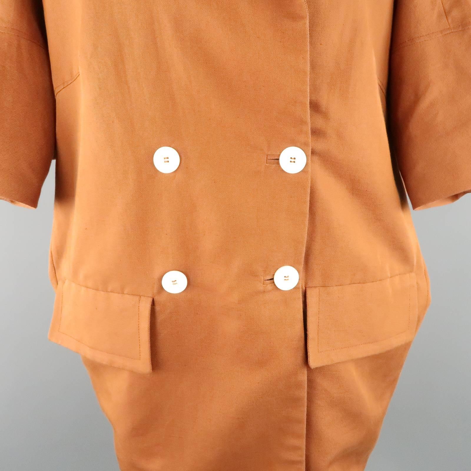 Orange MARNI Size 4 Rust Double Breasted Cacoon Coat