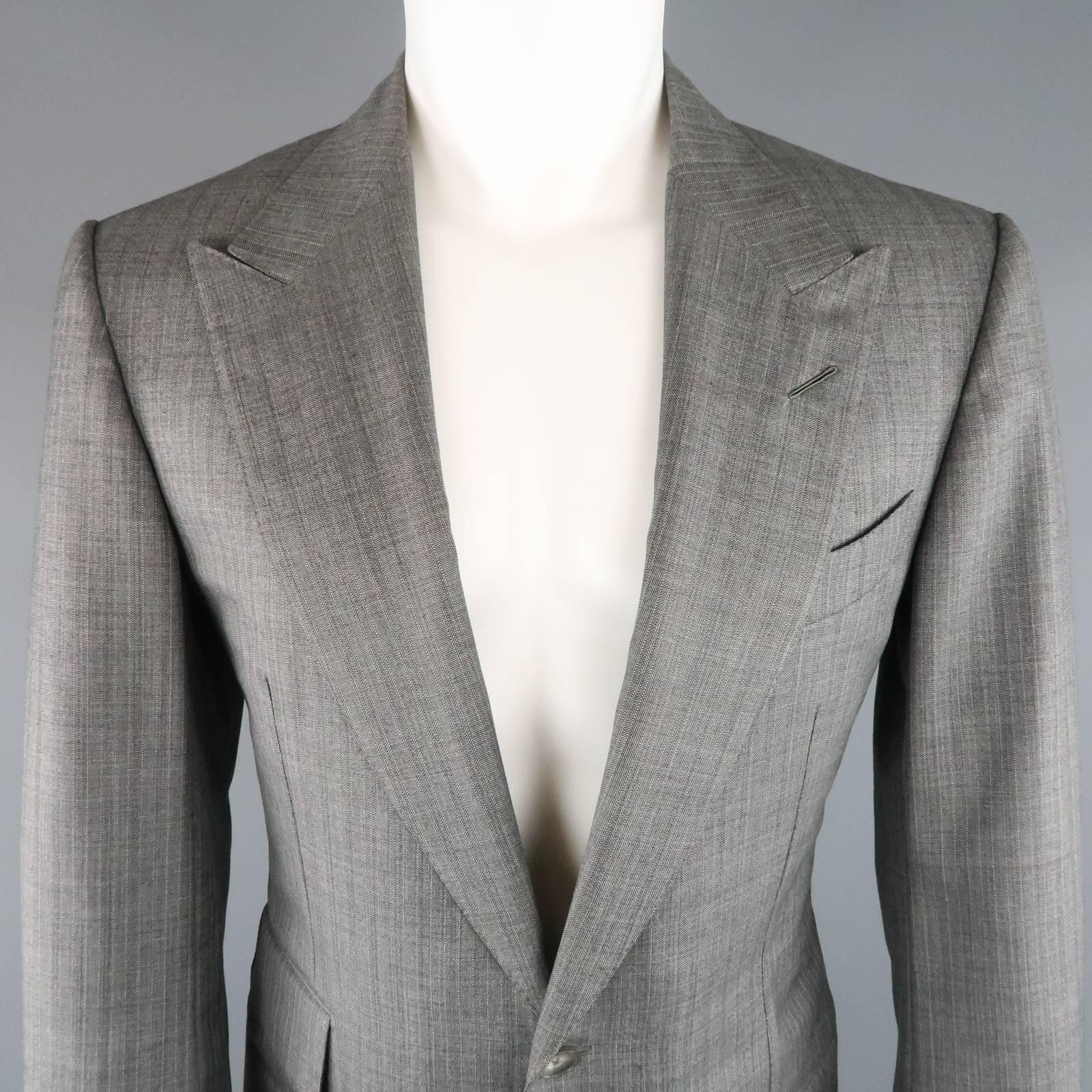 light grey herringbone suit