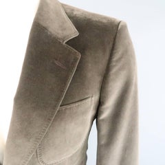 YVES SAINT LAURENT Size 34 Dark Taupe Velvet Patch Pocket Sport Coat