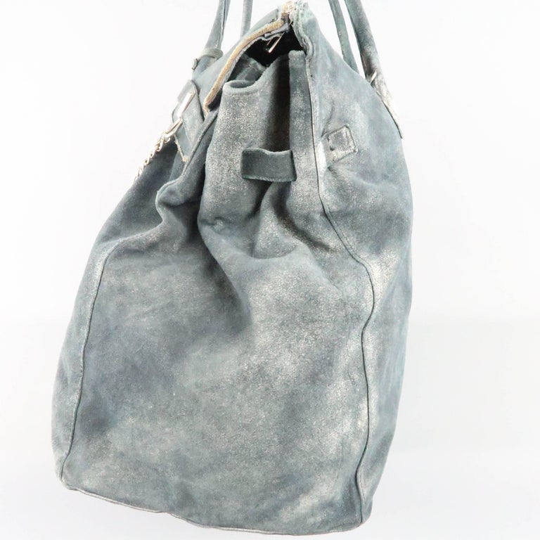 MARCO TAGLIAFERRI Teal Over Distressed Leather Oversized 'Birk