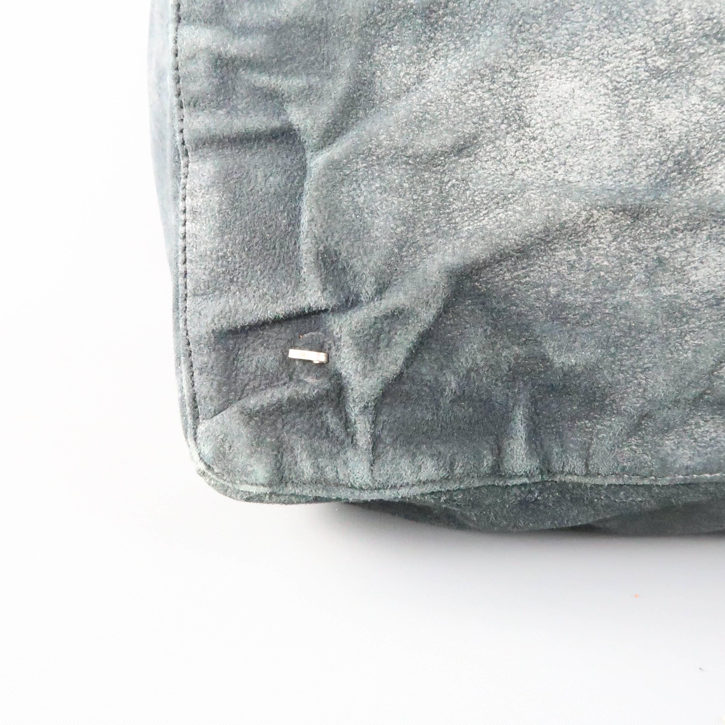 Women's or Men's MARCO TAGLIAFERRI Teal Over Distressed Leather Oversized 'Birk' Satchel