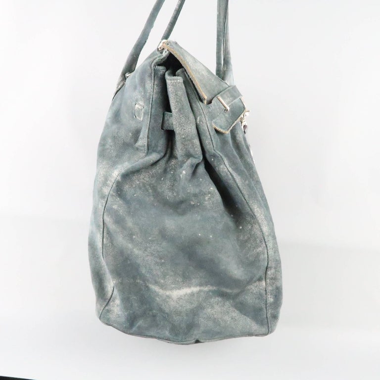 MARCO TAGLIAFERRI Teal Over Distressed Leather Oversized 'Birk