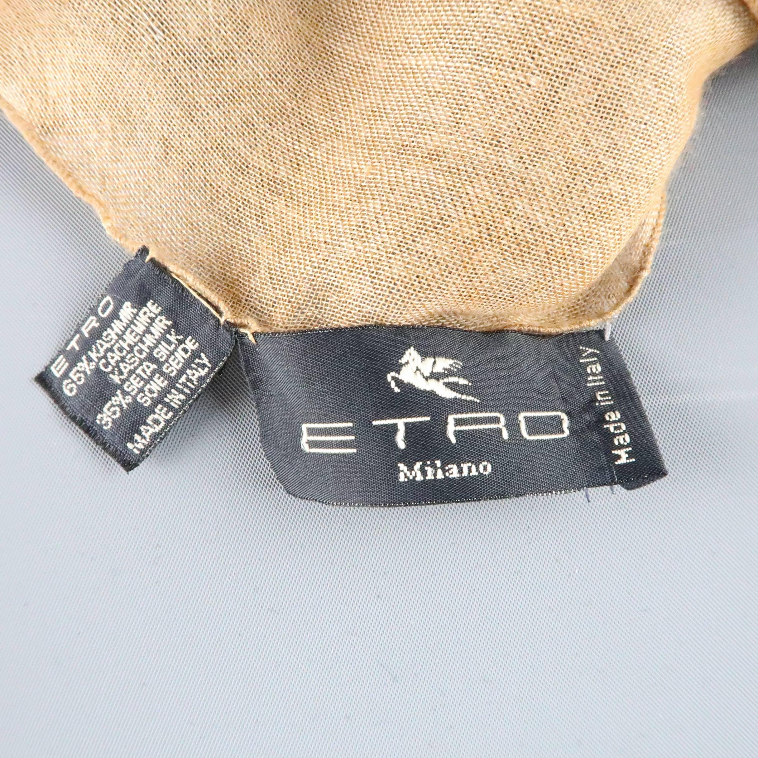 ETRO Gold & Gray Layered Cashmere - Silk Gauze Scarf In Fair Condition In San Francisco, CA