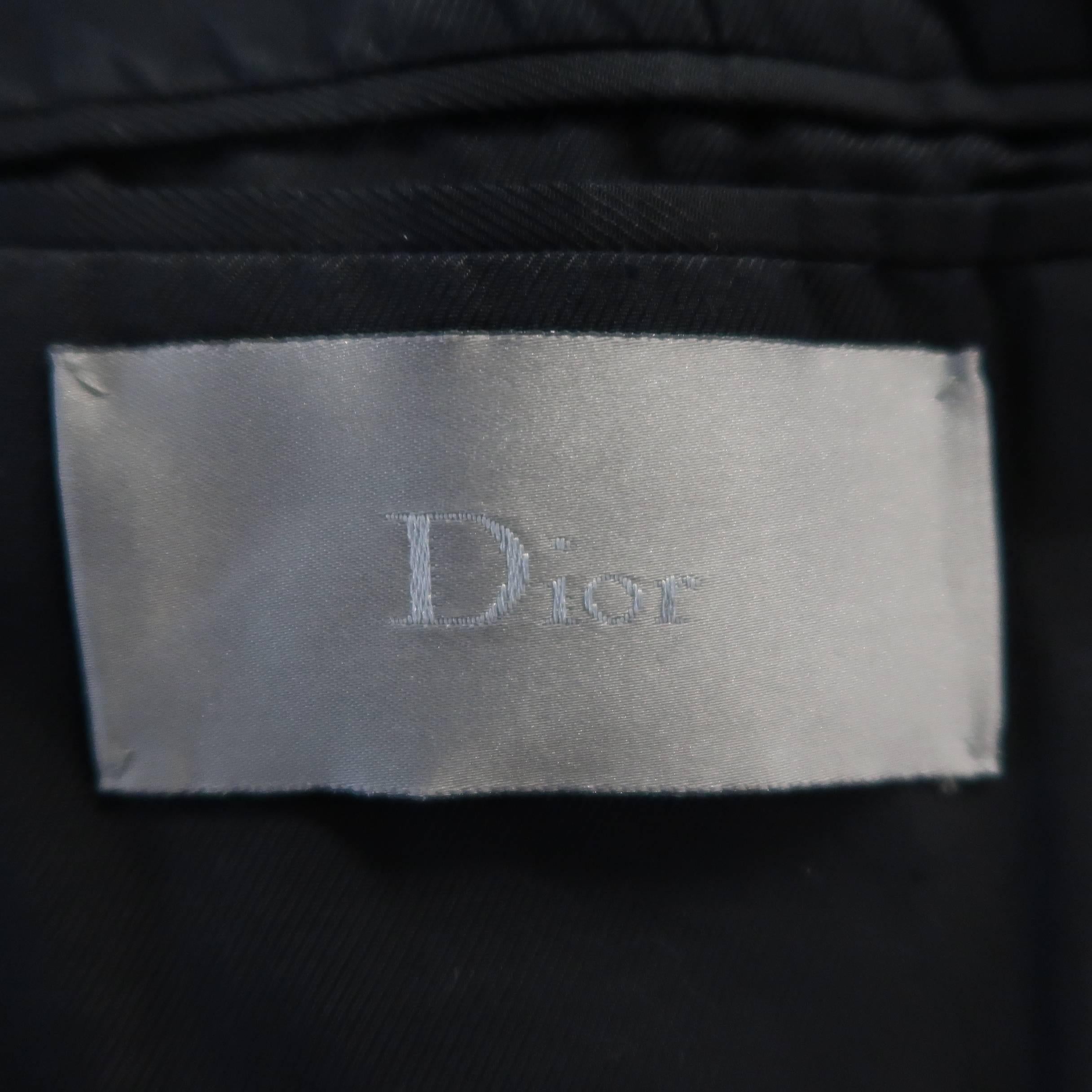 Men's DIOR HOMME by Hedi Slimane 36 Black Wool Blend Gray Peak Lapel Coat In Excellent Condition In San Francisco, CA