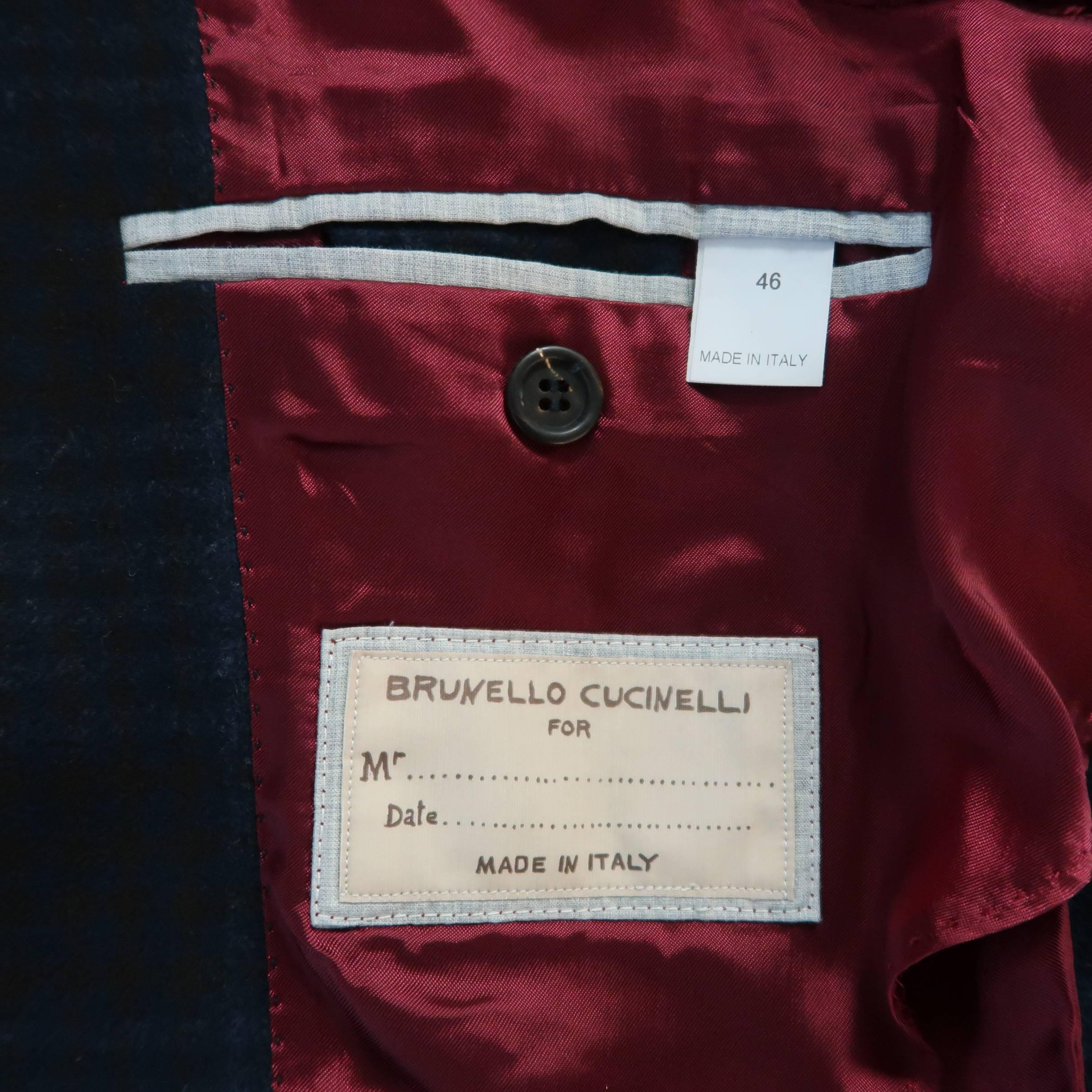 BRUNELLO CUCINELLI Suit - Navy Plaid Jacket Pants - Retail $4, 995 2