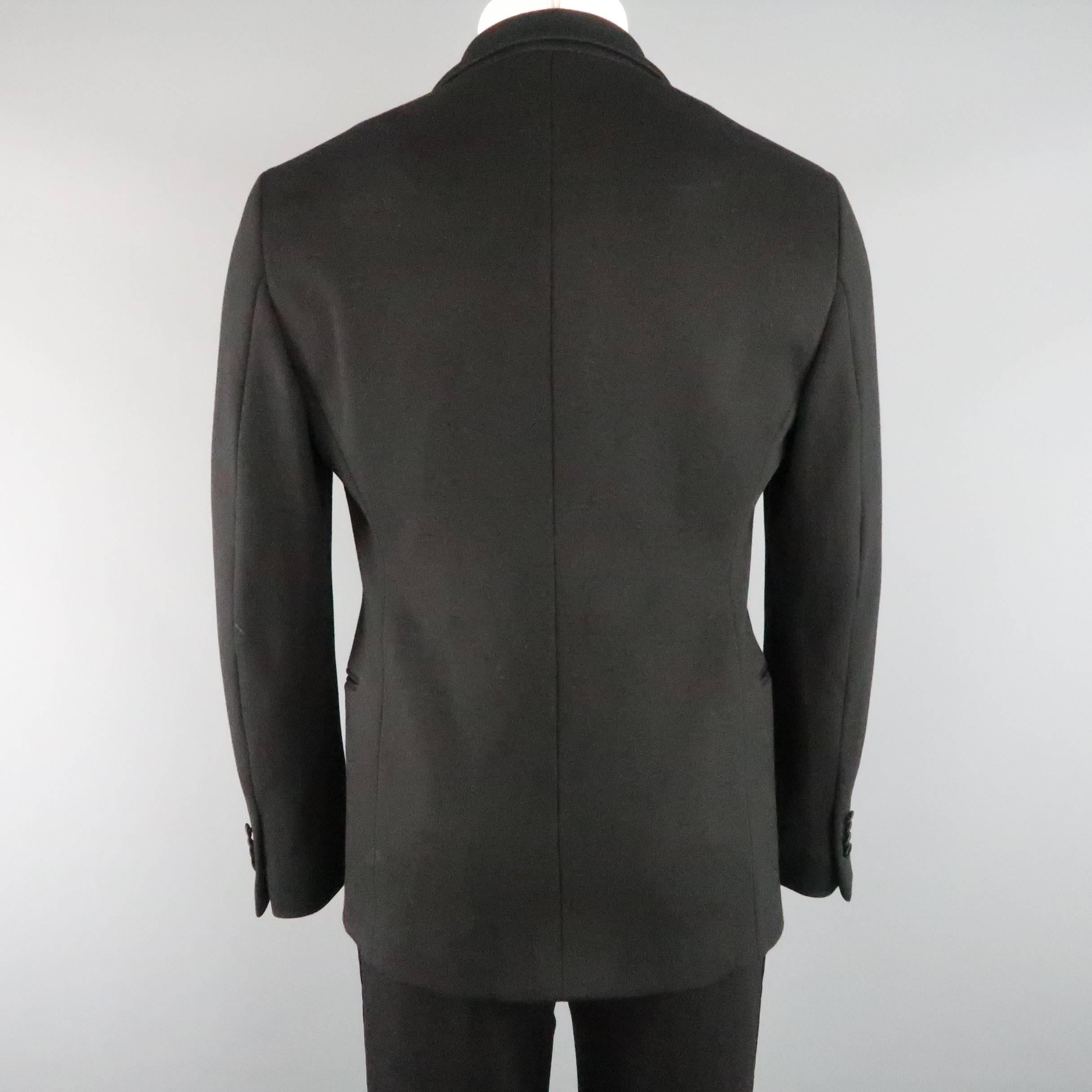 New GIORGIO ARMANI 38 Regular Black Jersey Satin Tuxedo Suit- Retail $3, 195.00 In New Condition In San Francisco, CA