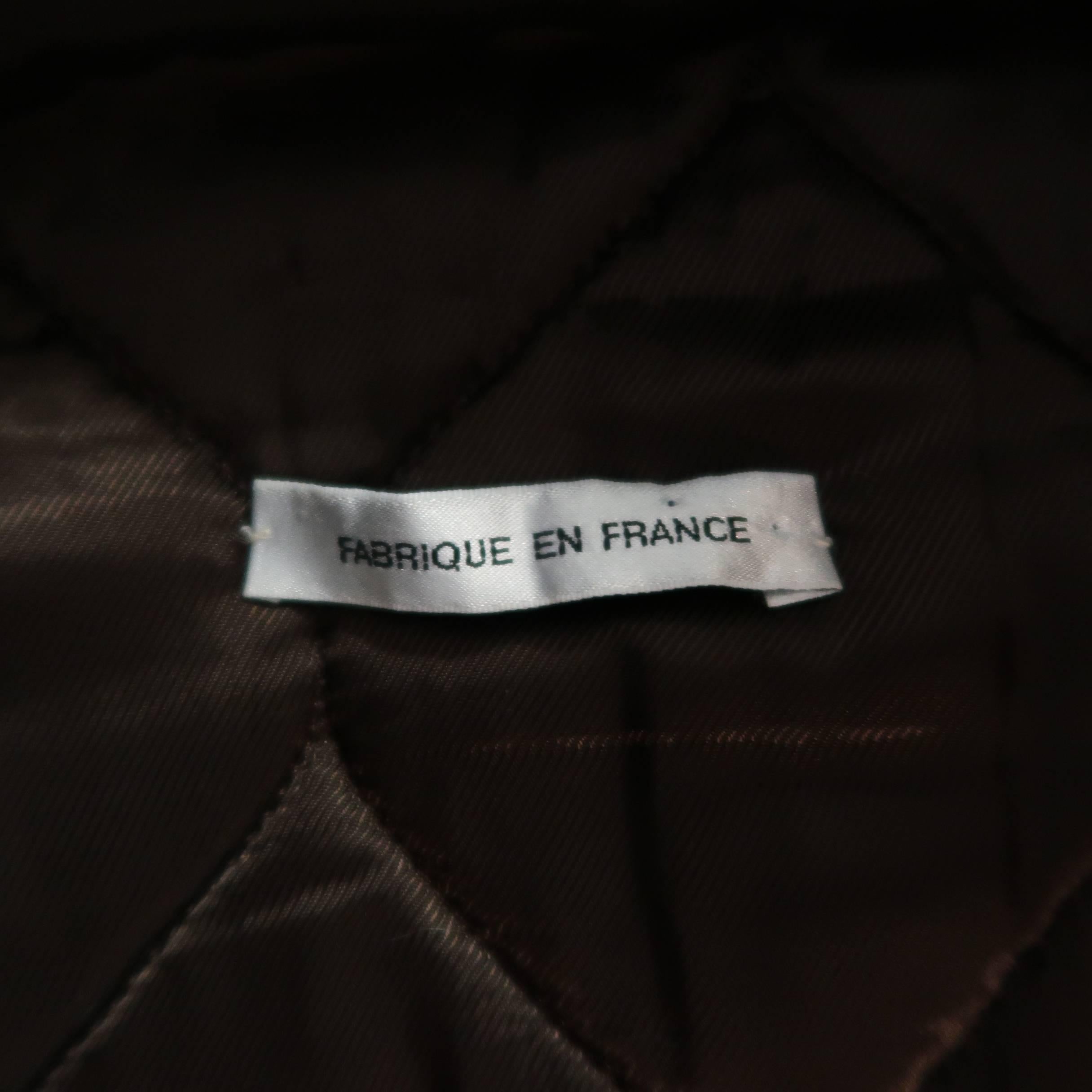 BALENCIAGA 38 Brown Leather Collared Cropped Bomber Jacket 2