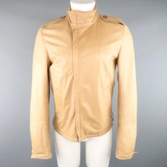 Men's GUCCI by TOM FORD 38 Light Tan Leather Motorcycle Jacket 2000