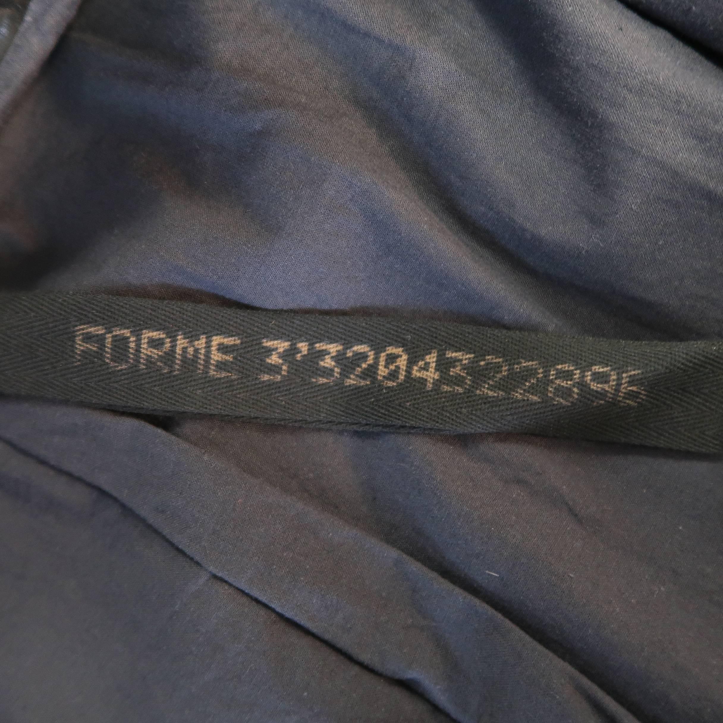 Men's FORME 3’3204322896 40 Black Wrinkle Textured Leather Biker Jacket 5