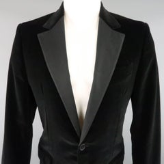 LOUIS VUITTON 40 Black Cotton / Cashmere Velvet Dinner Jacket
