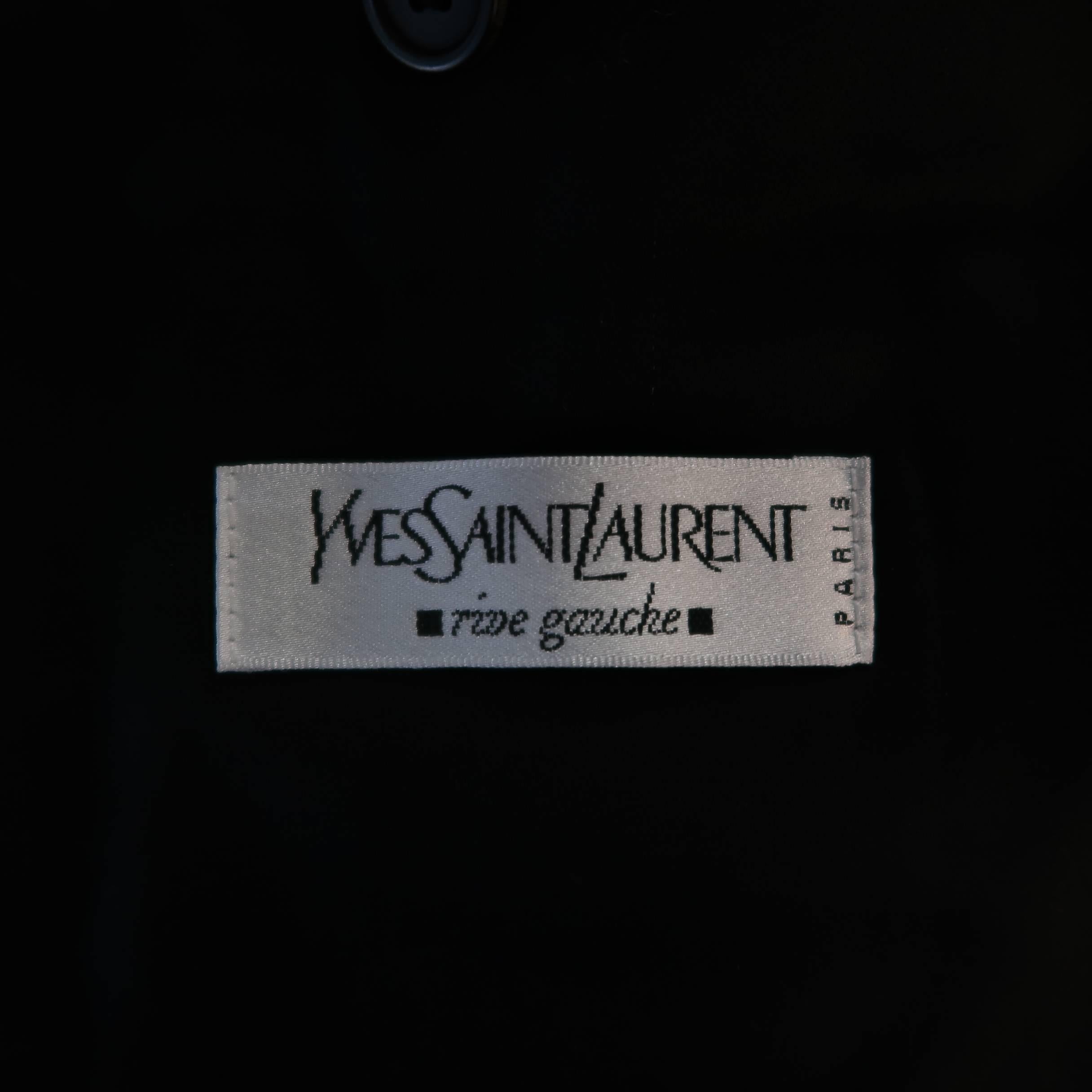 Men's YVES SAINT LAURENT by TOM FORD 40 Black Leather Notch Lapel Sport Coat 7