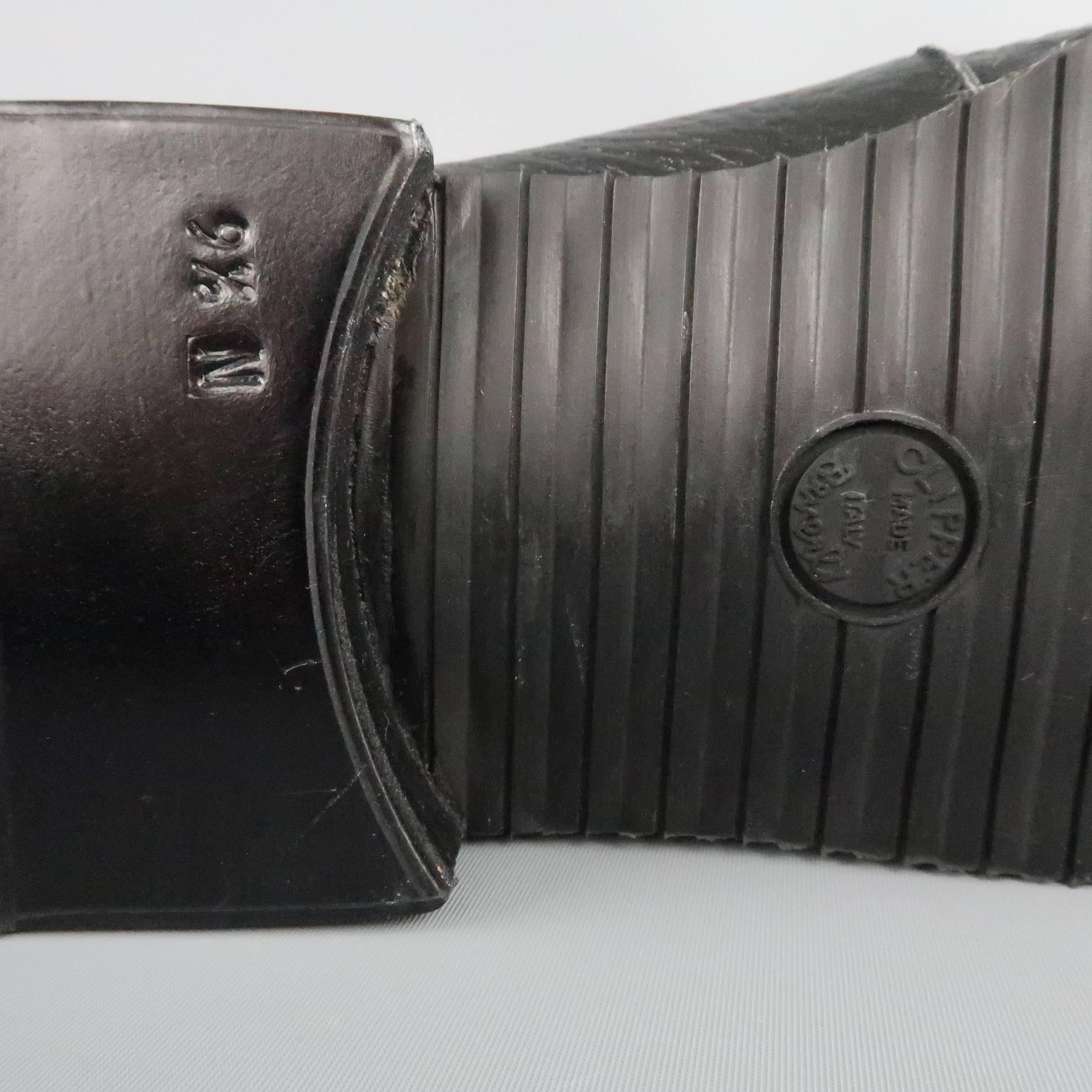 Men's GRAVATI Size 9.5 Black Textured Leather Monk Strap Loafers 6
