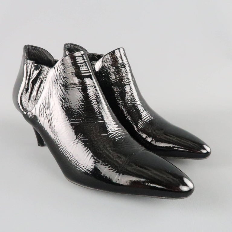 prada patent leather booties
