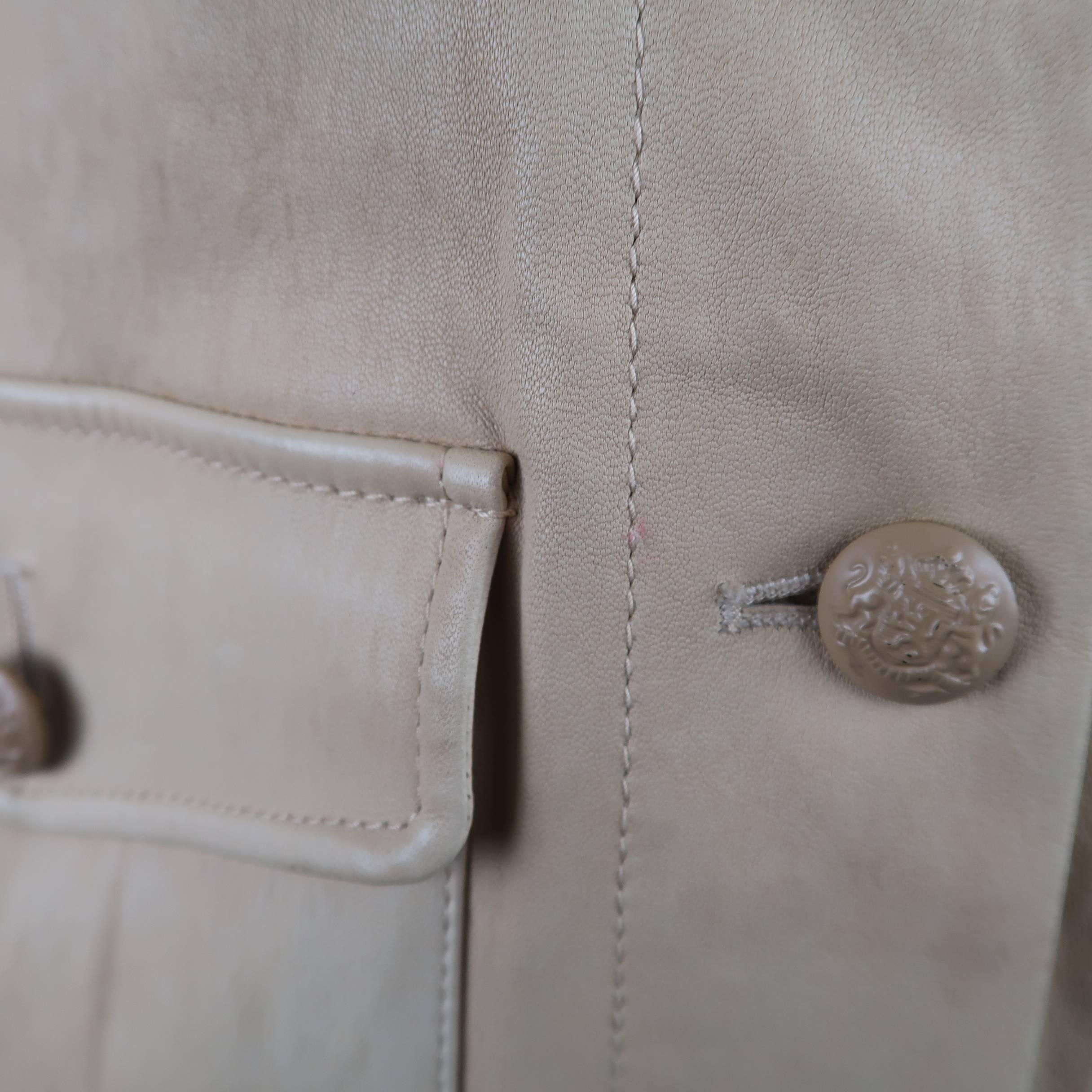 Women's 3.1 PHILLIP LIM Size 8 Beige Leather Patch Pocket Safari Jacket