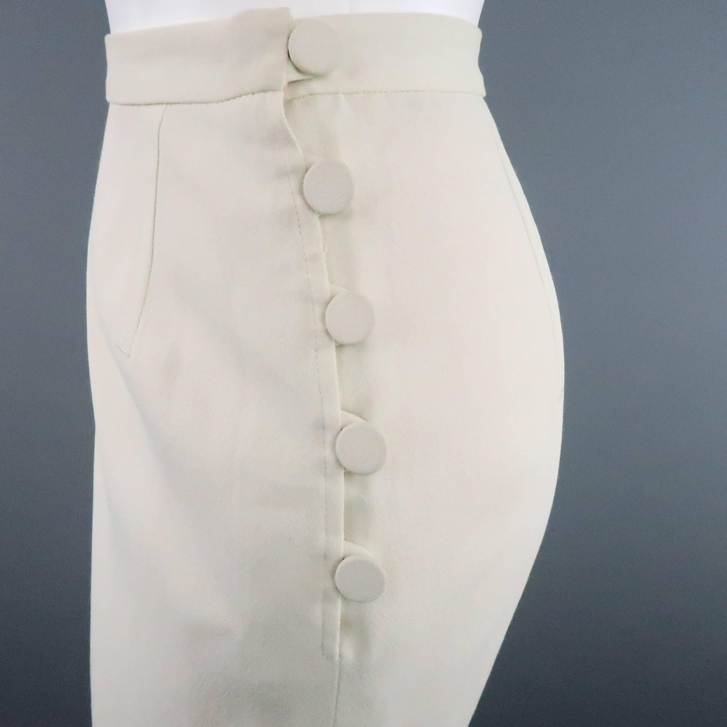 Women's Jean Paul Gaultier Off White Double Breasted Peak Lapel Skirt Suit
