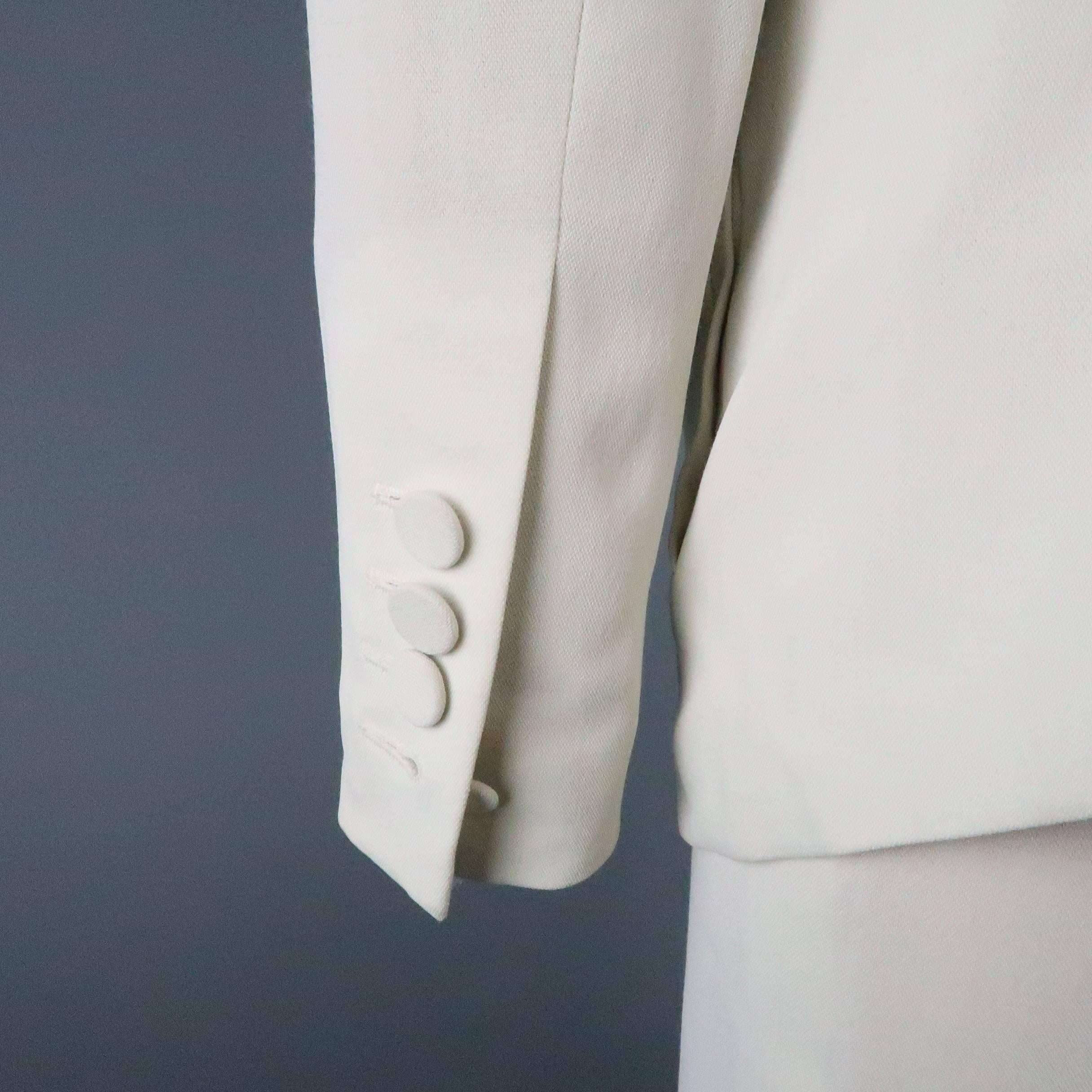 Jean Paul Gaultier Off White Double Breasted Peak Lapel Skirt Suit 2