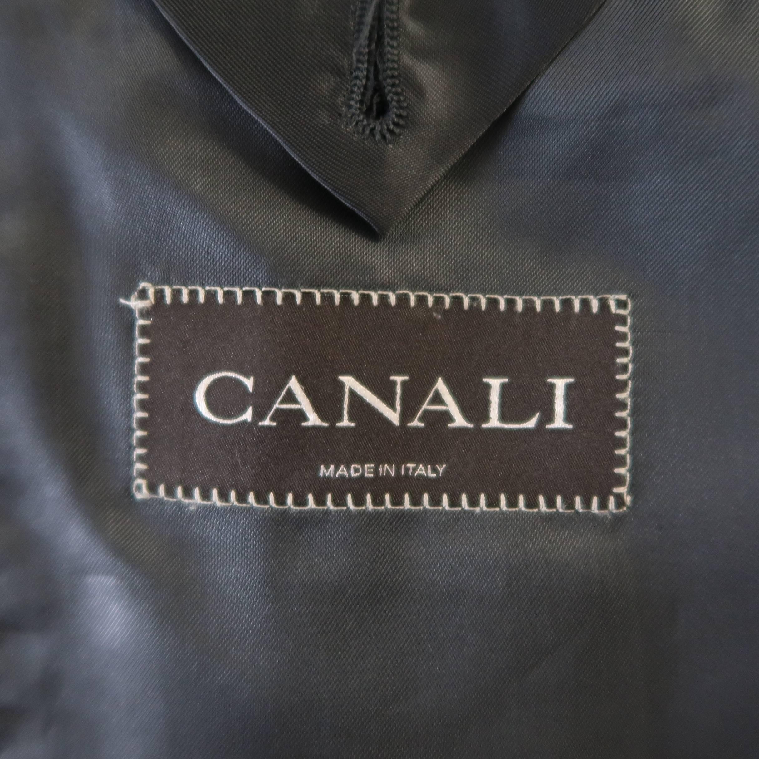 Men's CANALI 40 Regular Gray Gradient Stripe Wool / Cashmere Notch Lapel Suit 5
